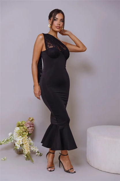 Event Dresses- Halter Elegance Mermaid Evening Dress- - IndioGear Women Clothing