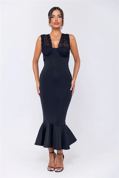 Event Dresses- Halter Elegance Mermaid Evening Dress- - IndioGear Women Clothing