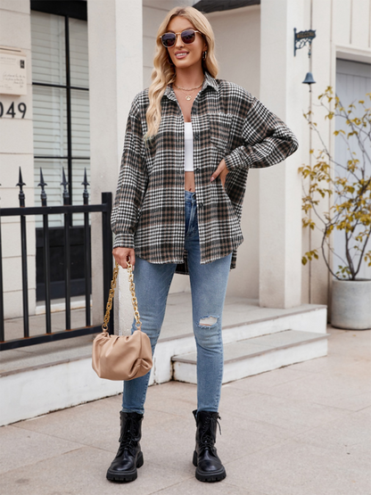 Fall Shirts- Autumn Essential Women's Plaid Flannel Shirt- - IndioGear.com