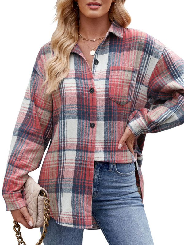 Fall Shirts- Autumn Essential Women's Plaid Flannel Shirt- - IndioGear.com