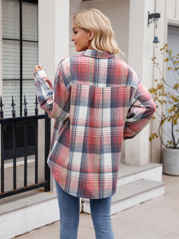 Fall Shirts- Autumn Essential Women's Plaid Flannel Shirt- - IndioGear.com