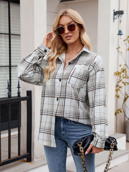 Fall Shirts- Autumn Essential Women's Plaid Flannel Shirt- - IndioGear.com