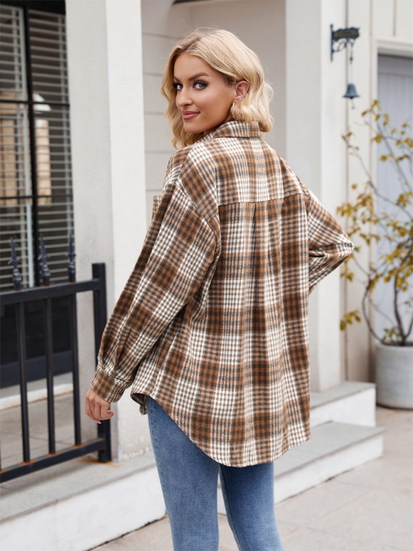 Fall Shirts- Autumn Essential Women's Plaid Flannel Shirt- - IndioGear.com