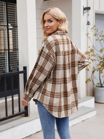 Fall Shirts- Autumn Essential Women's Plaid Flannel Shirt- - IndioGear.com