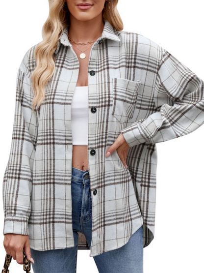 Fall Shirts- Autumn Essential Women's Plaid Flannel Shirt- - IndioGear.com