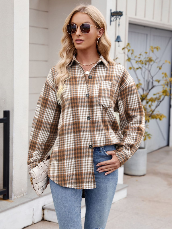 Fall Shirts- Autumn Essential Women's Plaid Flannel Shirt- - IndioGear.com