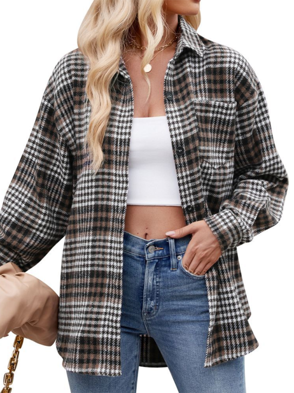 Fall Shirts- Autumn Essential Women's Plaid Flannel Shirt- - IndioGear.com