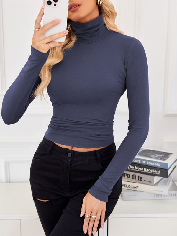 Fall Tops- Slim-Fit Turtleneck Top for Layering- - IndioGear.com