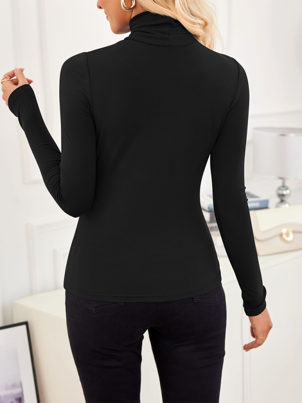 Fall Tops- Slim-Fit Turtleneck Top for Layering- - IndioGear.com