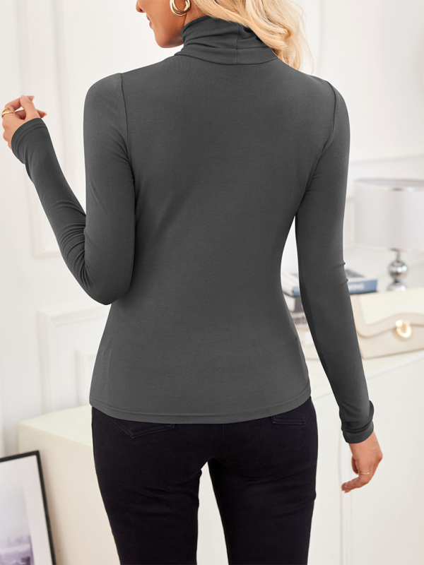 Fall Tops- Slim-Fit Turtleneck Top for Layering- - IndioGear.com