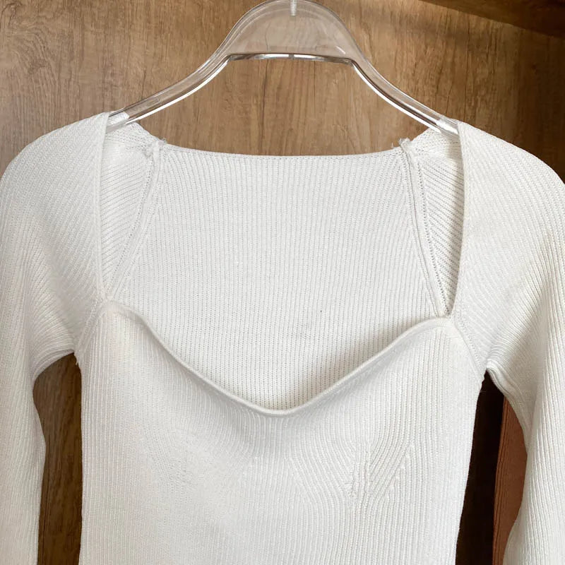 Fall Tops- Women Ribbed Knit Long Sleeve Top for Fall in Bodysuit-Like Design- - IndioGear.com