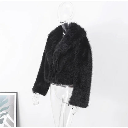 Faux Fur Jackets- Chic Shaggy Charm Jacket Faux Fur- - IndioGear.com