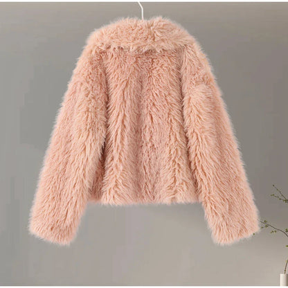 Faux Fur Jackets- Chic Shaggy Charm Jacket Faux Fur- - IndioGear.com