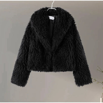 Faux Fur Jackets- Chic Shaggy Charm Jacket Faux Fur- - IndioGear.com