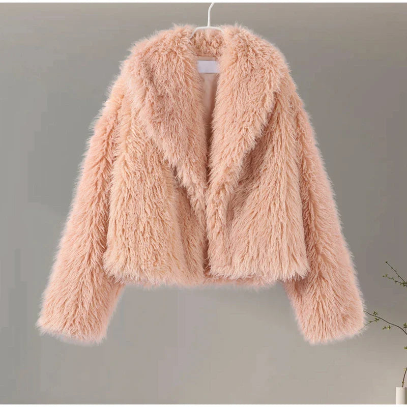 Faux Fur Jackets- Chic Shaggy Charm Jacket Faux Fur- - IndioGear.com