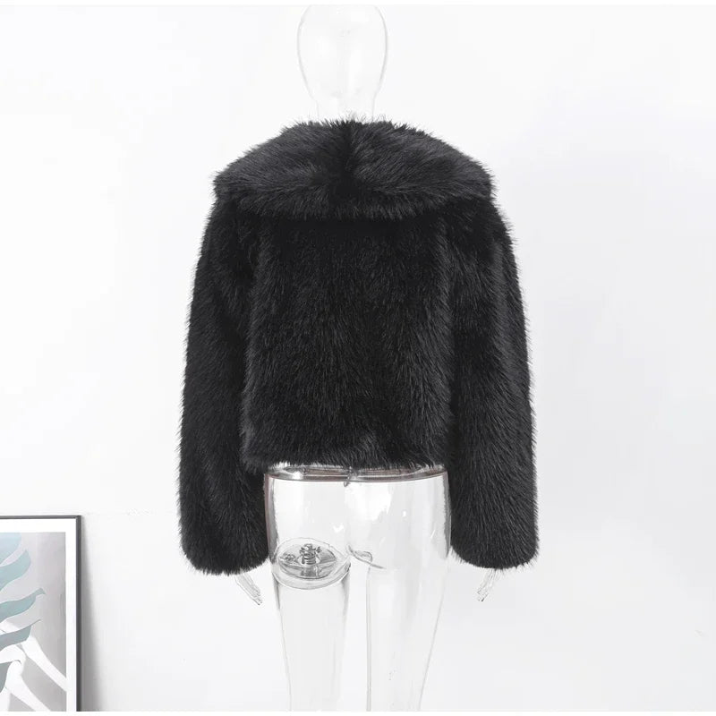 Faux Fur Jackets- Chic Shaggy Charm Jacket Faux Fur- - IndioGear.com