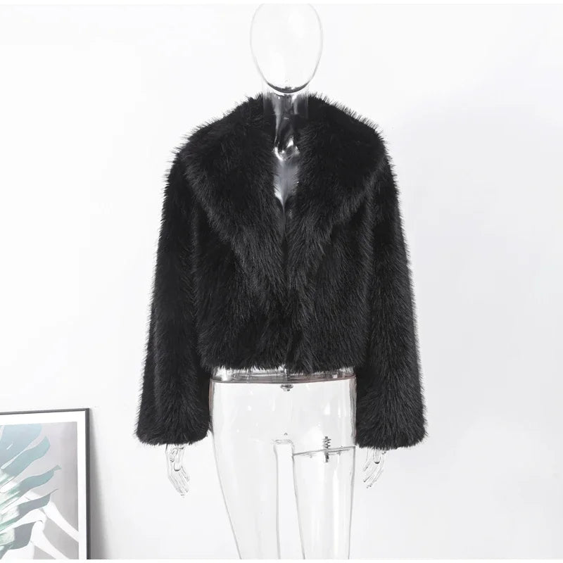 Faux Fur Jackets- Chic Shaggy Charm Jacket Faux Fur- - IndioGear.com