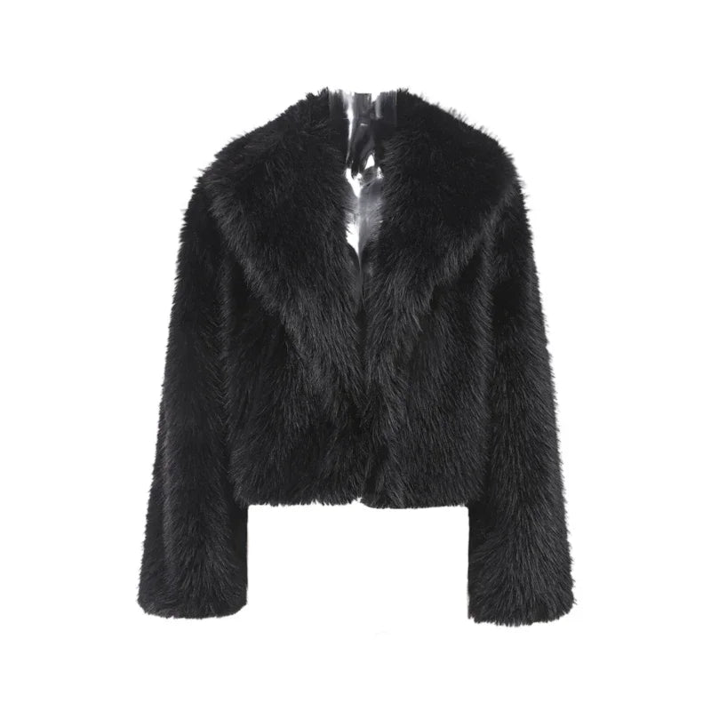 Faux Fur Jackets- Chic Shaggy Charm Jacket Faux Fur- - IndioGear.com