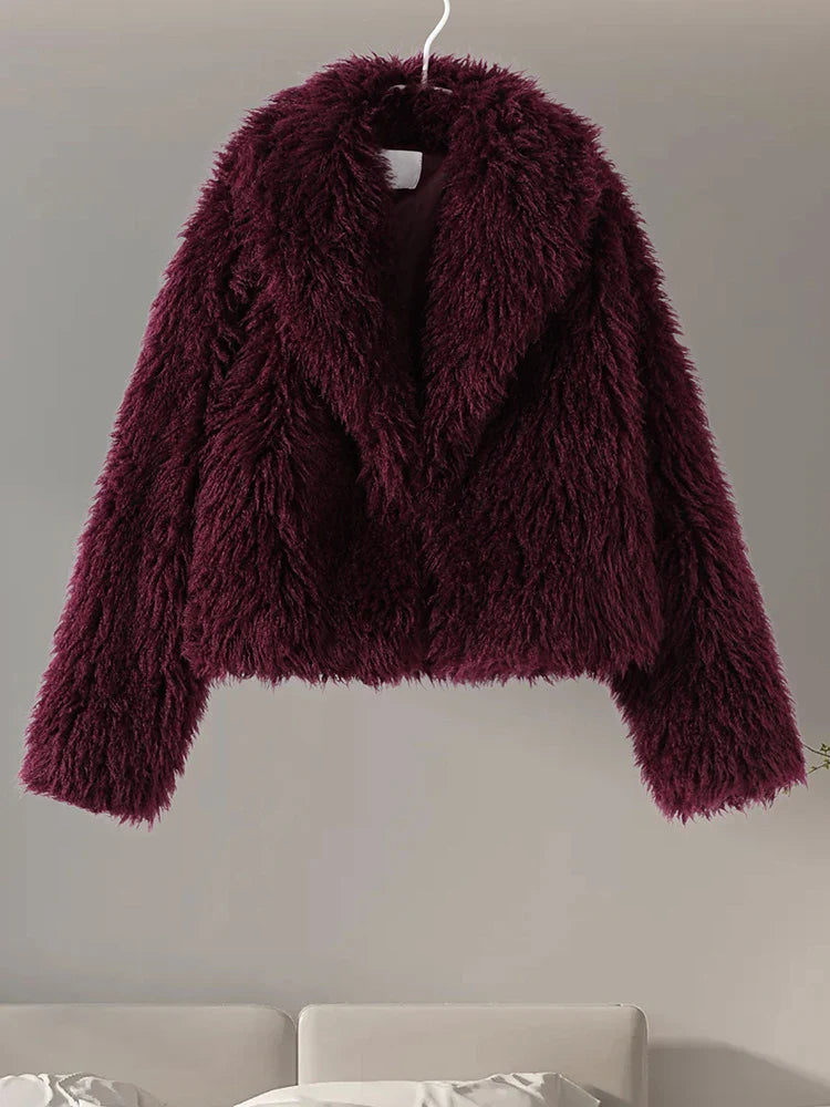 Faux Fur Jackets- Chic Shaggy Charm Jacket Faux Fur- - IndioGear.com