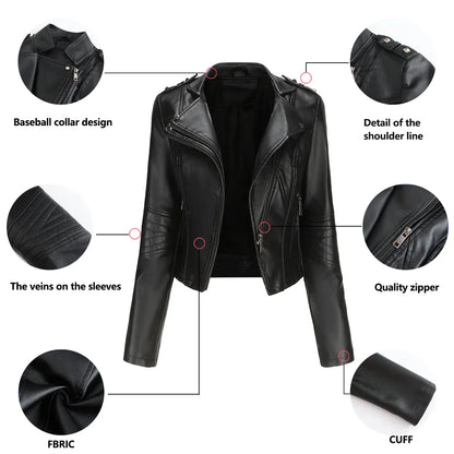 Faux Leather Jackets- Faux Leather Biker Urban Rider Moto Jacket- - IndioGear.com