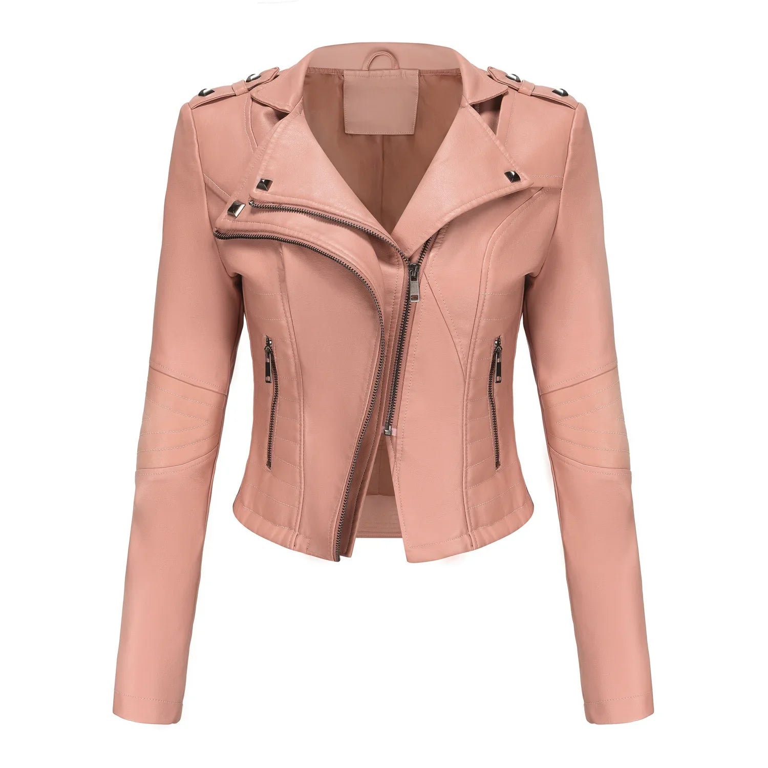 Faux Leather Jackets- Faux Leather Biker Urban Rider Moto Jacket- - IndioGear.com