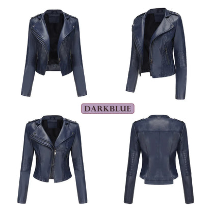 Faux Leather Jackets- Faux Leather Biker Urban Rider Moto Jacket- - IndioGear.com