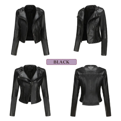 Faux Leather Jackets- Faux Leather Biker Urban Rider Moto Jacket- - IndioGear.com