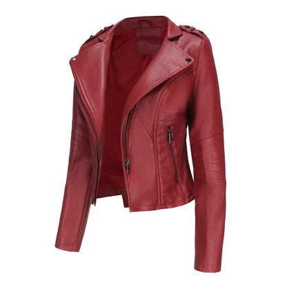 Faux Leather Jackets- Faux Leather Biker Urban Rider Moto Jacket- - IndioGear.com