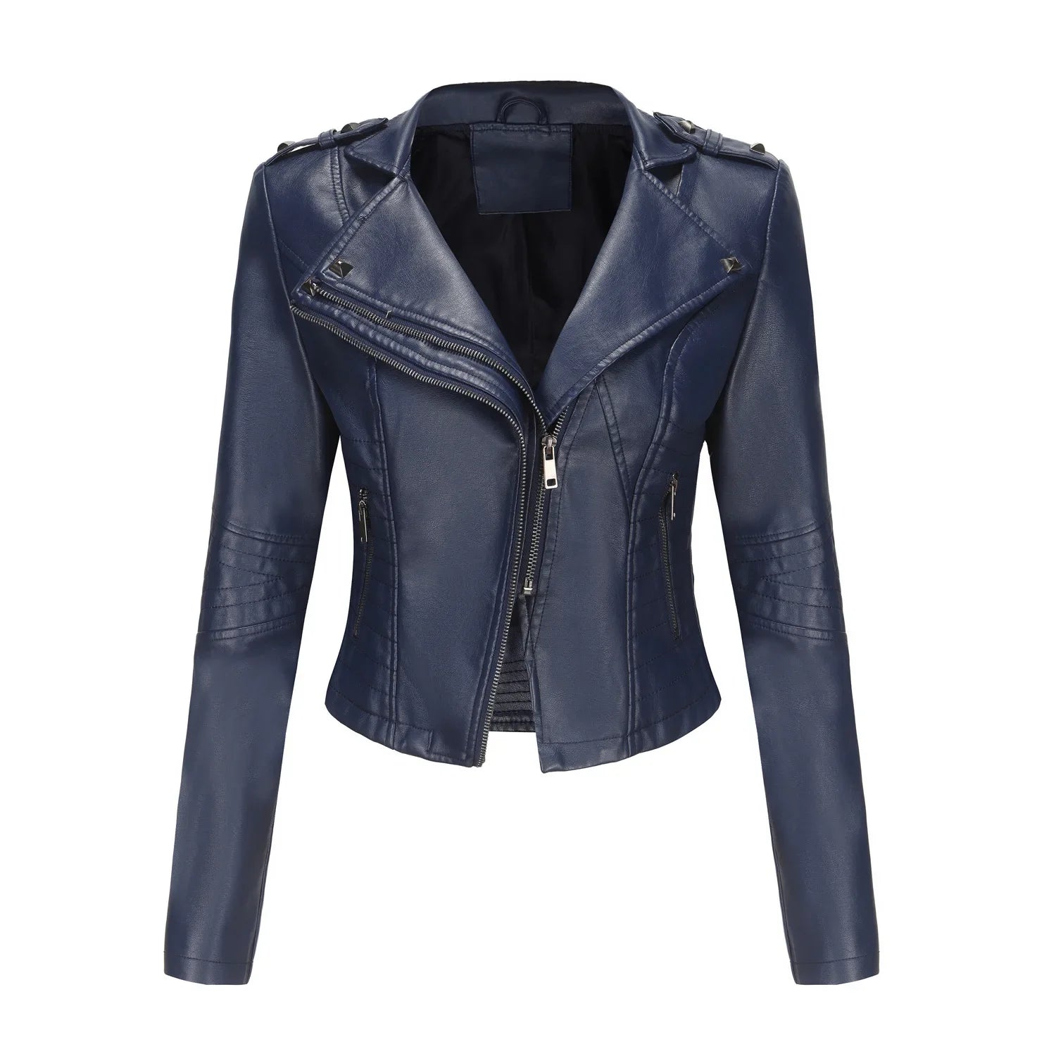 Faux Leather Jackets- Faux Leather Biker Urban Rider Moto Jacket- - IndioGear.com