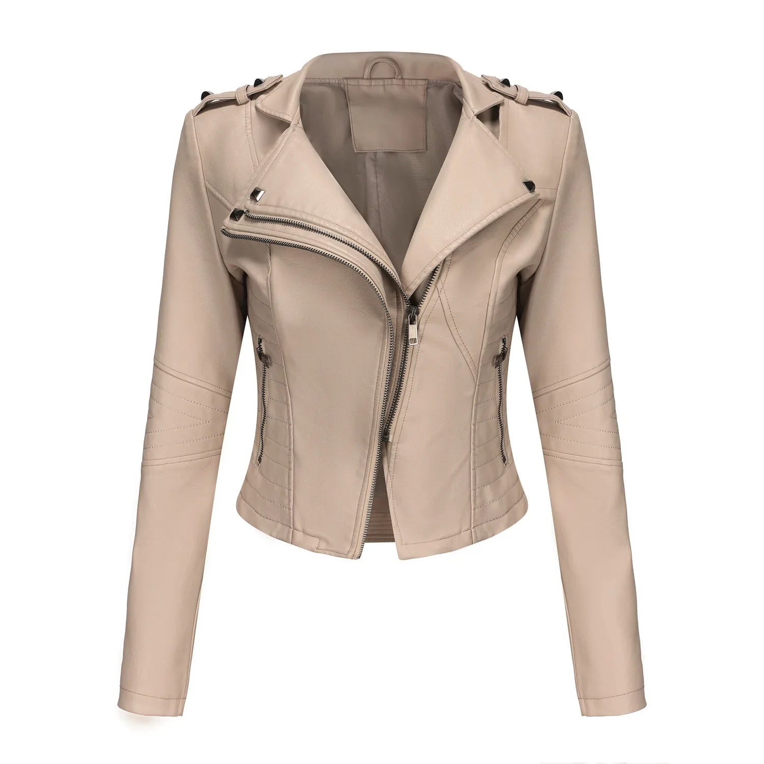 Faux Leather Jackets- Faux Leather Biker Urban Rider Moto Jacket- - IndioGear.com