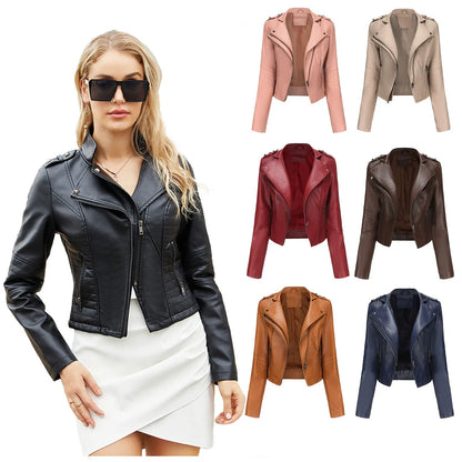 Faux Leather Jackets- Faux Leather Biker Urban Rider Moto Jacket- - IndioGear.com