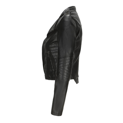 Faux Leather Jackets- Faux Leather Biker Urban Rider Moto Jacket- - IndioGear.com