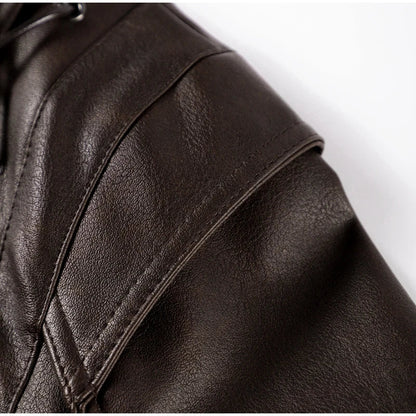 Faux Leather Jackets- Faux Leather Jacket with Teddy Fur Lined- - IndioGear Women Clothing