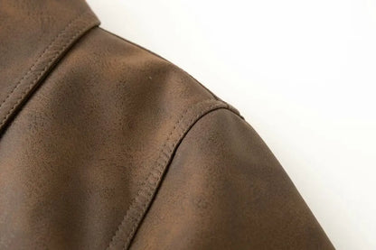 Faux Leather Jackets- Suede-Feel Faux Leather Jacket- - IndioGear.com