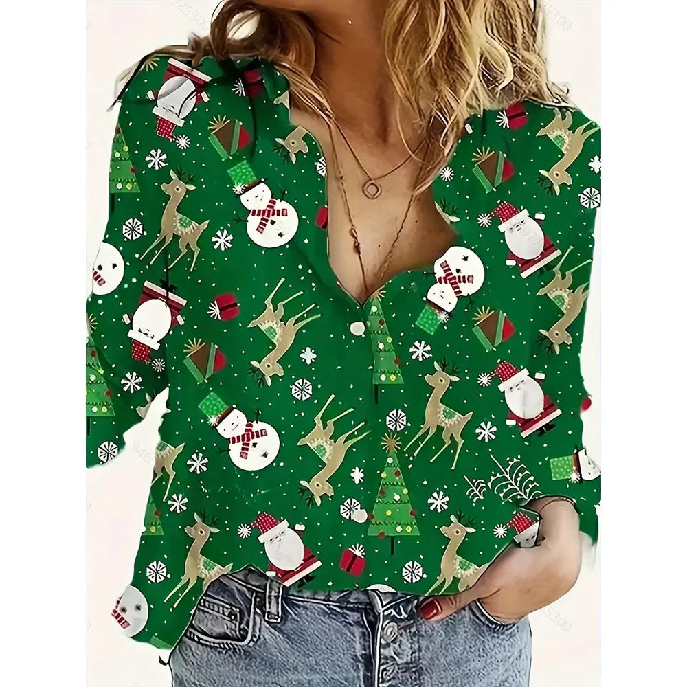 Festive Printed Shirts- Merry & Bright Holiday Shirt- Pattern2- IndioGear.com