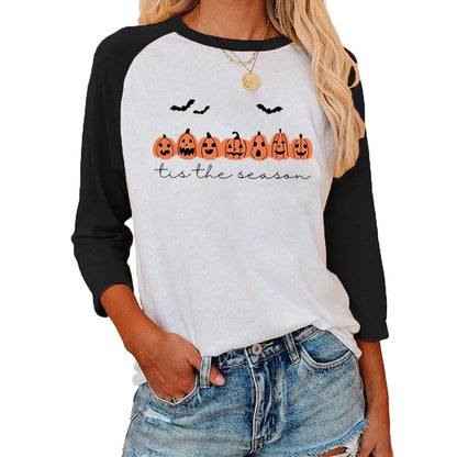 Festive Printed Shirts- Trick-or-Treat Trove Raglan T-Shirt- Pattern2- IndioGear.com