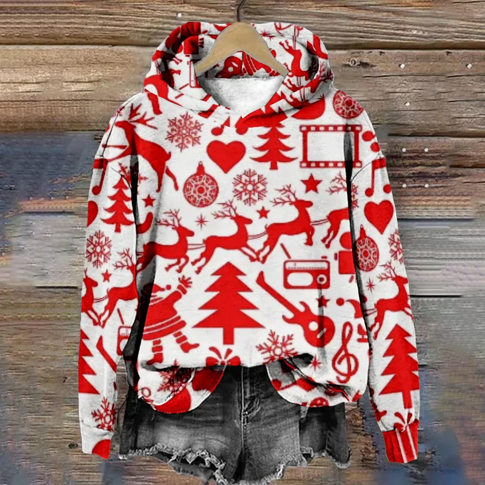 Festive Pullover Hoodies- Winter Wonderland Hoodie – Snowflake Christmas Pullover- Pattern2- IndioGear.com