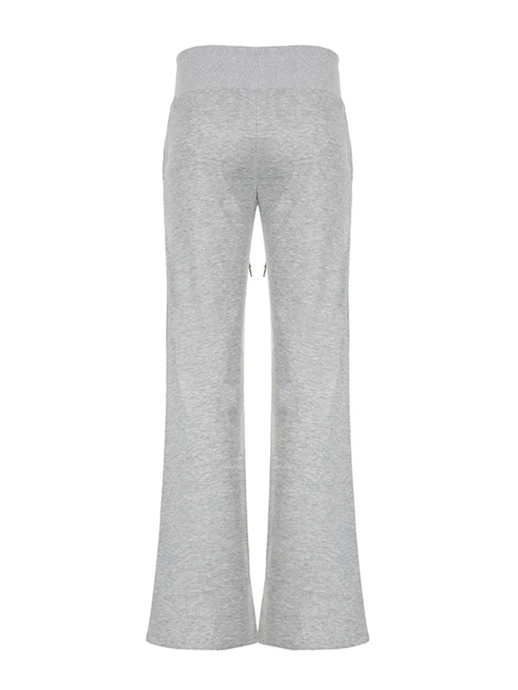 Flared Leggings - Flared Lounge Pants Wide Waistband Joggers