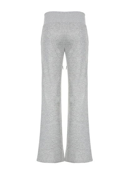 Flared Leggings - Flared Lounge Pants Wide Waistband Joggers