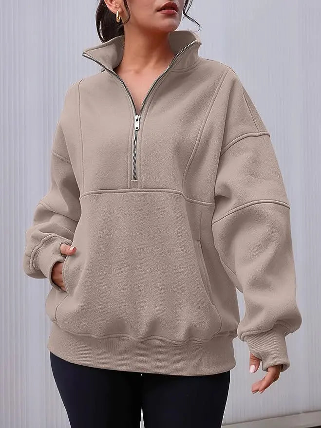 Fleece Sweatshirts - Essential Lounge Fleece Half-Zip Sweatshirts