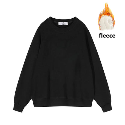 Fleece Sweatshirts- Warmth in Style: Solid Fleece Pullover- Black- IndioGear.com