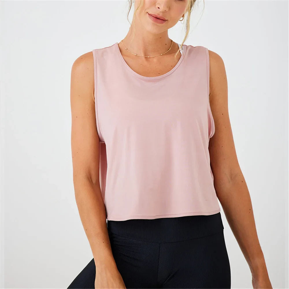 Gym Tops- Women Open-Back Gym Crop Top- - IndioGear.com