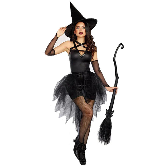 Halloween Costumes- Bewitching Halloween Witch Costume for Halloween & Cosplay Events- Black- IndioGear.com