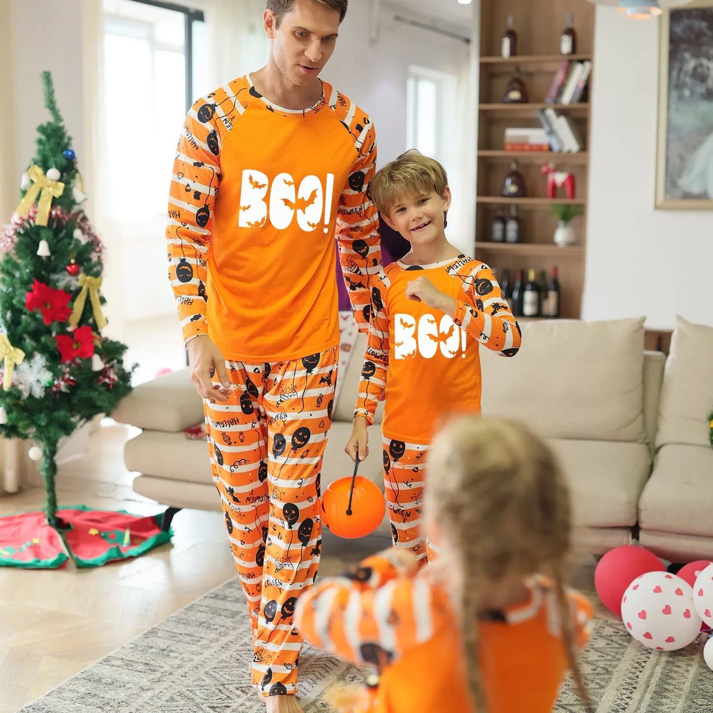 Bouh qui brille dans le noir ! Pyjamas familiaux d'Halloween