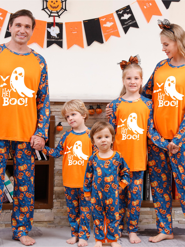 Halloween Pajamas- Glow-in-the-Dark Halloween Pajamas Family PJs- Orange- IndioGear.com