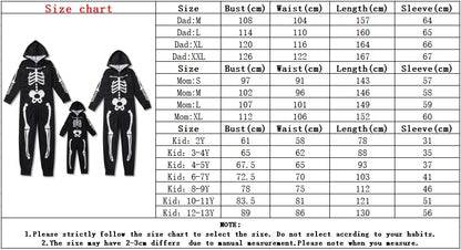 Halloween Family Skeleton Pajamas Coveralls for Chilling Adventures