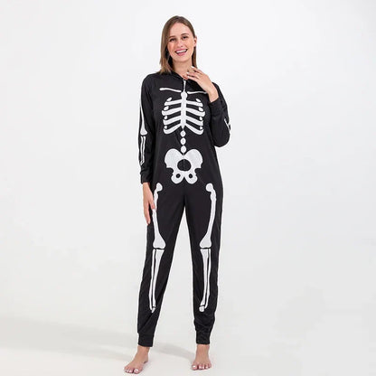 Halloween Family Skeleton Pajamas Coveralls for Chilling Adventures