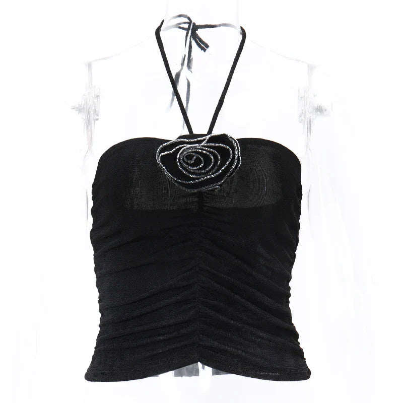 Halter Tops- Minimalist Halter Top with Elegant Detailing- - IndioGear