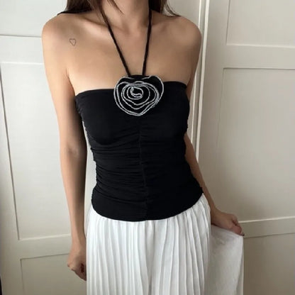 Halter Tops- Minimalist Halter Top with Elegant Detailing- - IndioGear