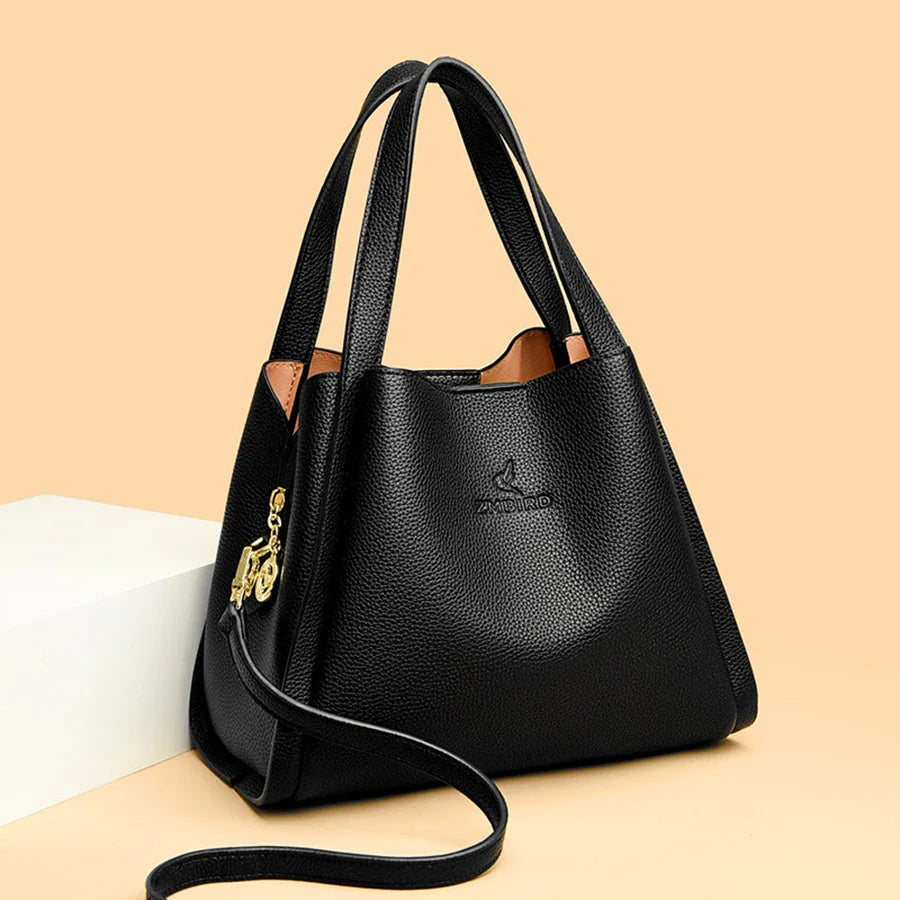 HandBags- Faux Soft Leather Top-handle Bags- - IndioGear.com